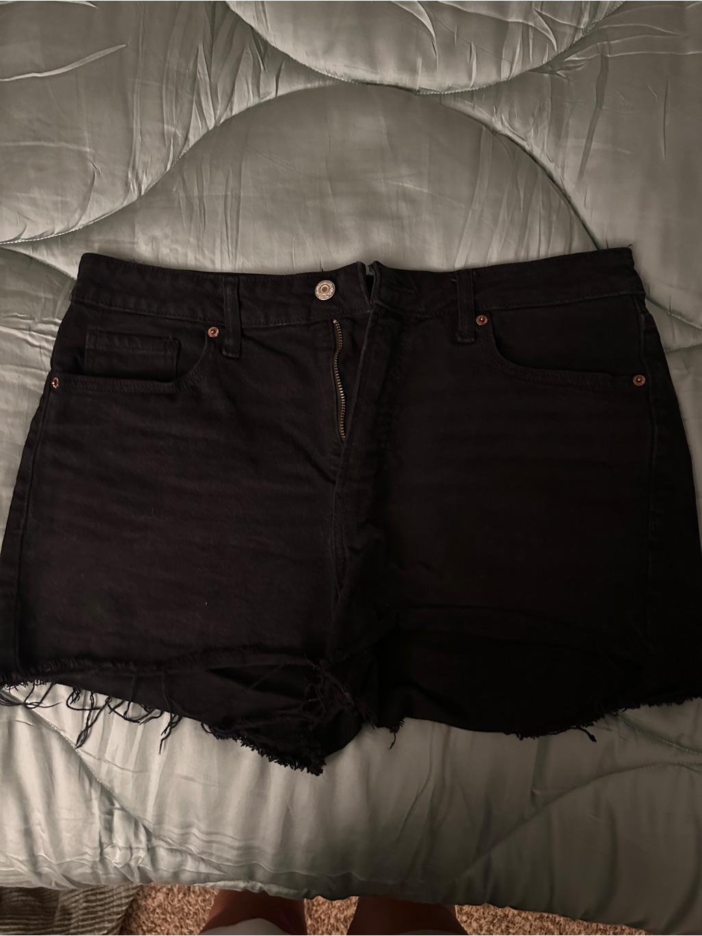 Old Navy Black Distressed Denim Cutoff Shorts